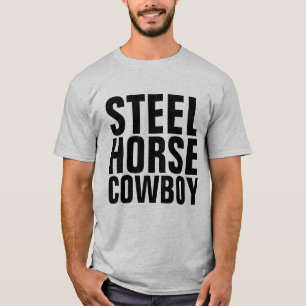 Camisetas de la MOTOCICLETA MOWBOY HORSE DE ACERO
