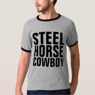 Camisetas de la MOTOCICLETA MOWBOY HORSE DE ACERO