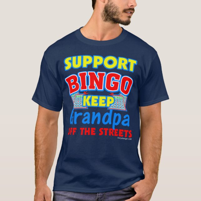 Camisetas de la oscuridad del abuelo del bingo de (Anverso)