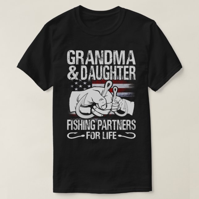 CAMISETAS de la pesca de GRANDMA y HIJA (Diseño del anverso)