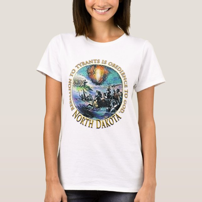 Camisetas de la rebelión de Dakota del Norte (Anverso)