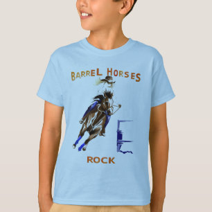 Camisetas de la roca de los caballos del barril