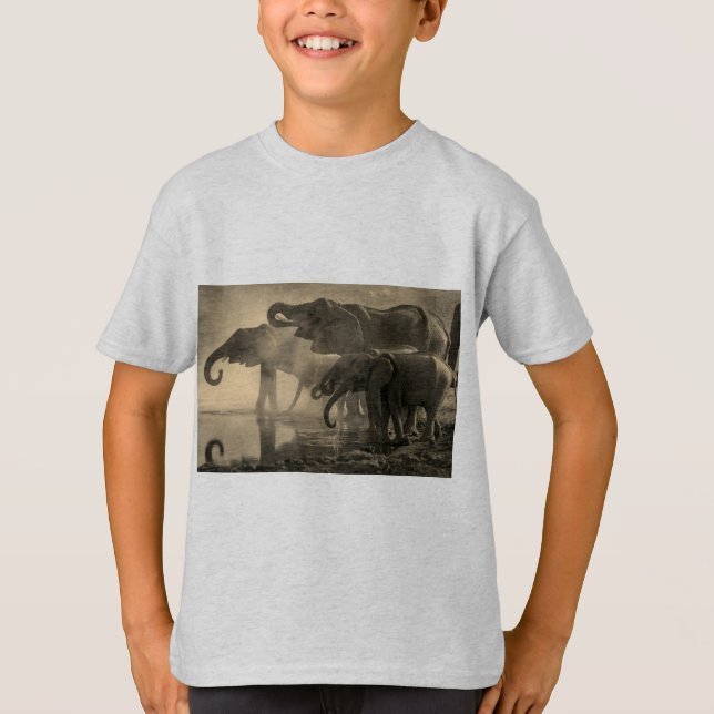 Camisetas de la ropa/del elefante de los niños (Anverso)