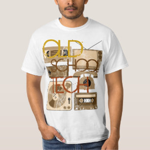 Camisetas de la sepia 80s de la tecnología de la