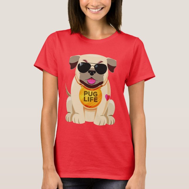 Camisetas de la vida de Pug y chaquetas (Anverso)