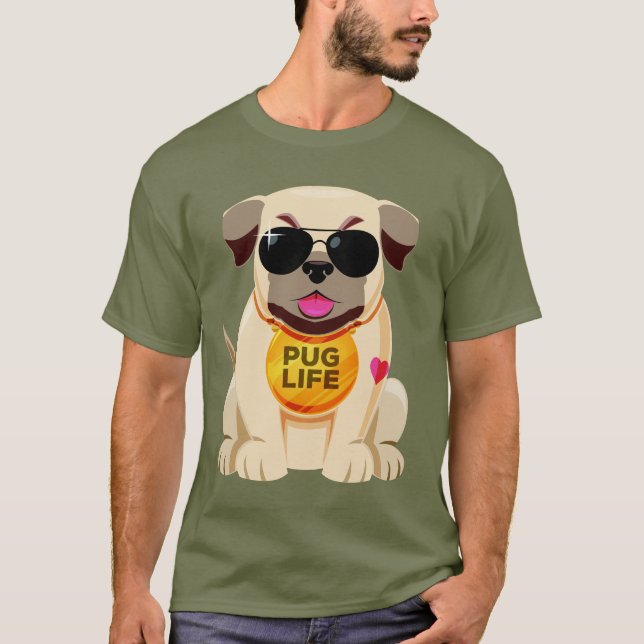 Camisetas de la vida de Pug y chaquetas (Anverso)
