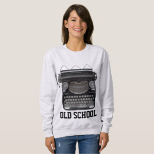 Camisetas de la vieja escuela, máquina de escribir
