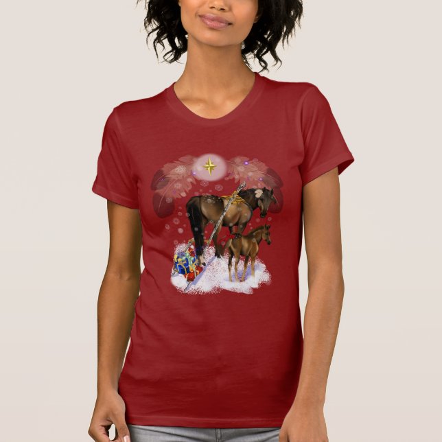 Camisetas de la yegua y del potro de Chirstmas (Anverso)