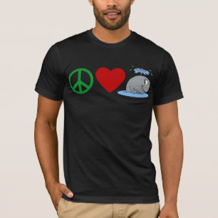 Camisetas de las ballenas del amor de la paz,