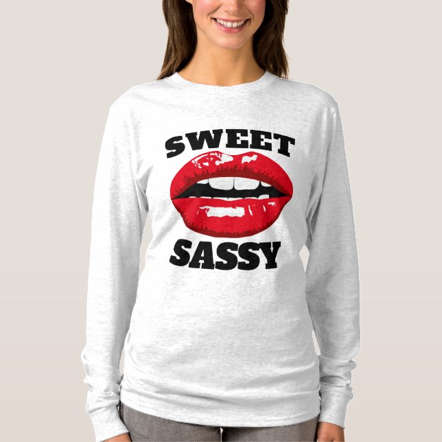 Camisetas de las Damas DULCE SASSY RED LIPS (Anverso)