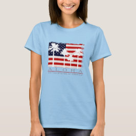Camisetas de las damas estadounidenses con bandera