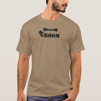 Camisetas de lazo de novio rosa roja