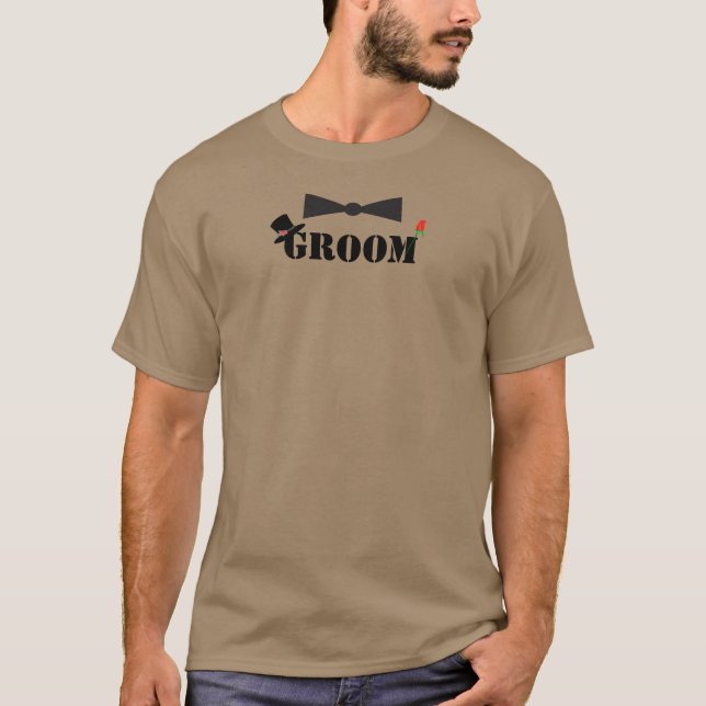 Camisetas de lazo de novio rosa roja (Anverso)