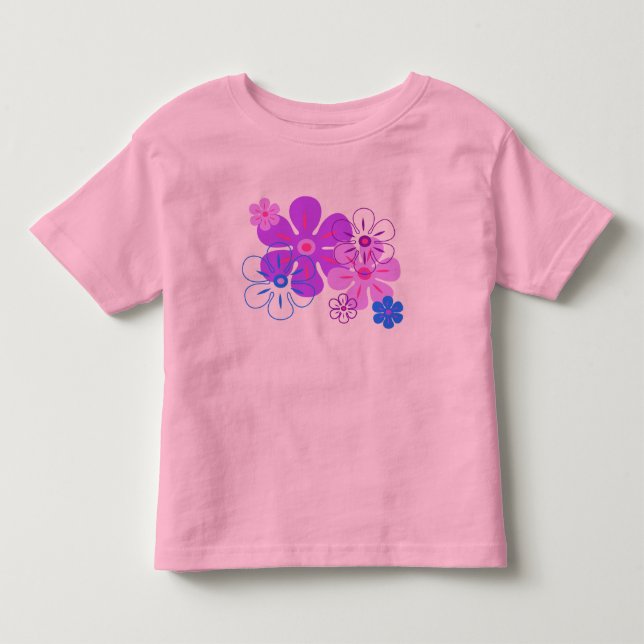 Camisetas de lluvia de flores para niños pequeños (Anverso)