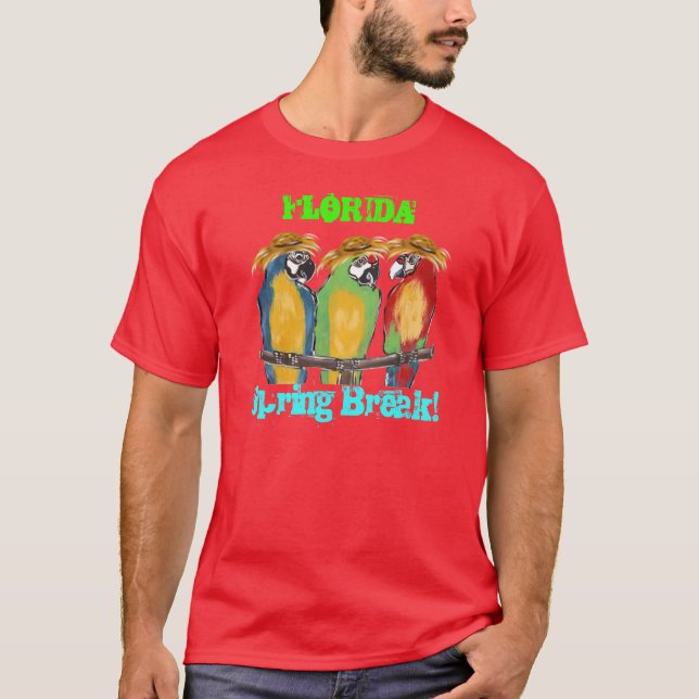 Camisetas de loro de Spring Break en Florida (Anverso)