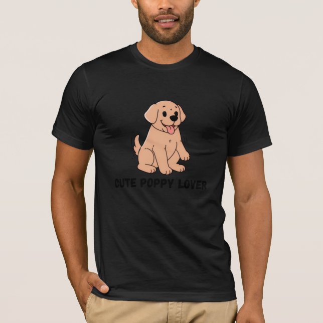 camisetas de los amantes de los puppi cortados (Anverso)