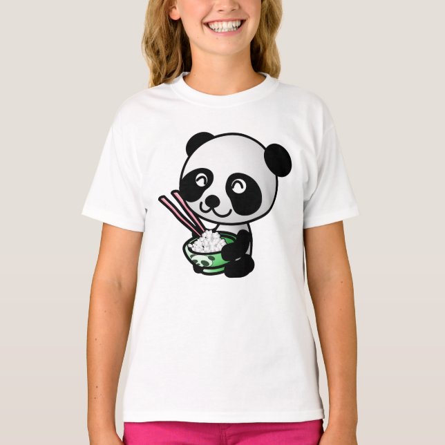 CAMISETAS DE LOS CHICAS DE SUSHI PANDA BEAR CUTE (Anverso)