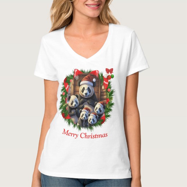 Camisetas de los Navidades Panda Bear (Anverso)