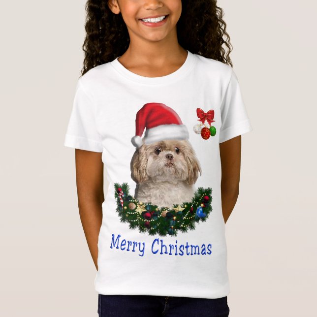 Camisetas de los Navidades Shih-Tsu Dog (Anverso)