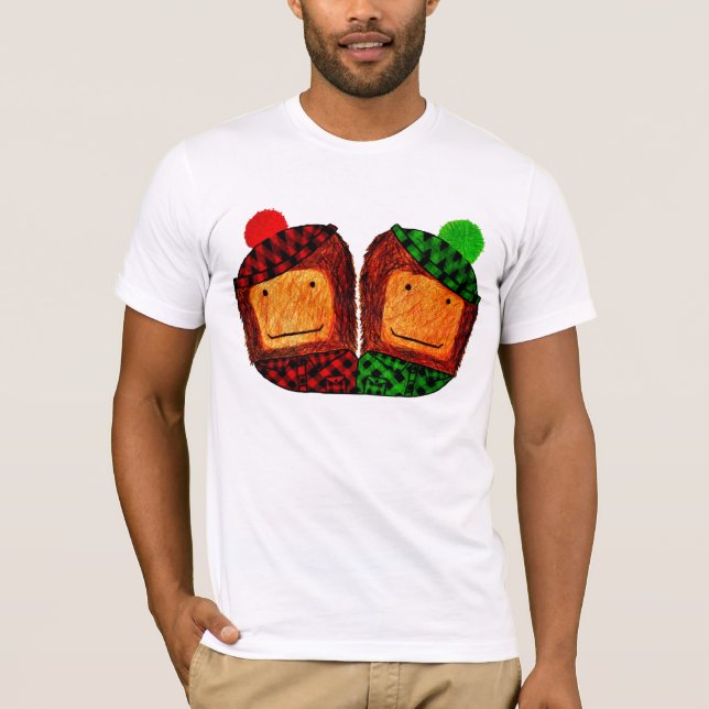 Camisetas de los pals de la tela escocesa de (Anverso)