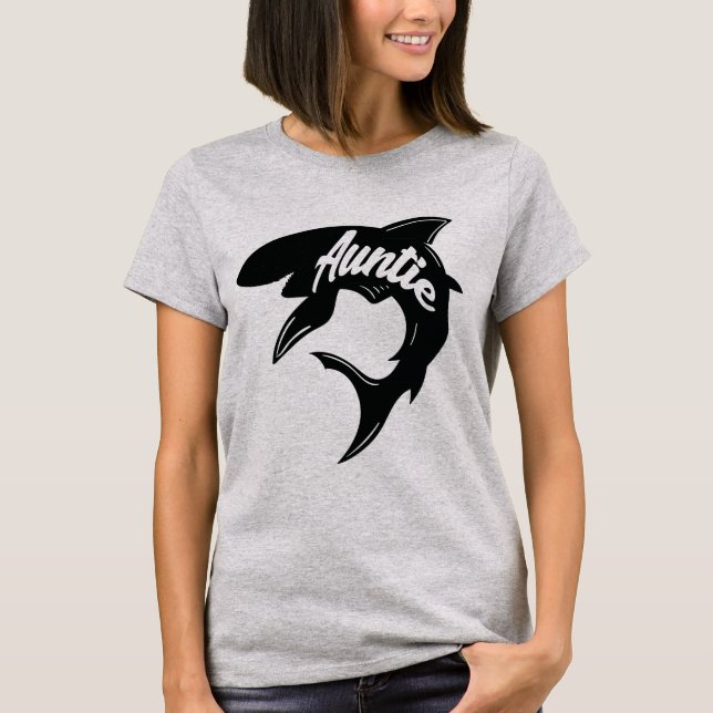 Camisetas de los pares de tía Baby Shark Matching (Anverso)
