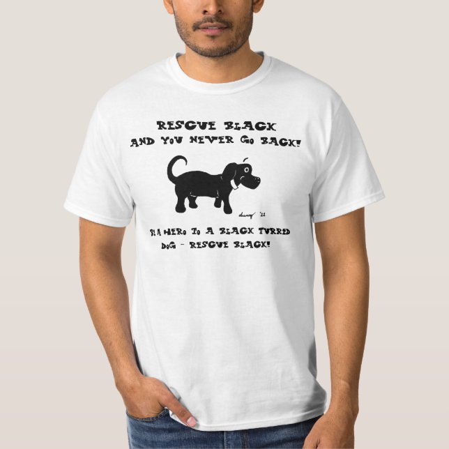 Camisetas de los perros negros del rescate (Anverso)