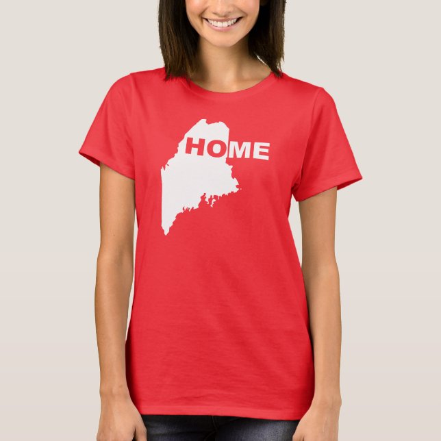 Camisetas de Maine Hogar Lejos del Estado (Anverso)