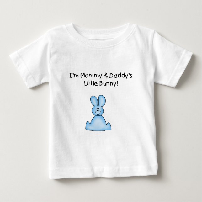 Camisetas de mamá azul y papi conejito (Anverso)