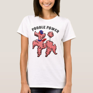 Camisetas de mamá lindas con poder de poodle rosa