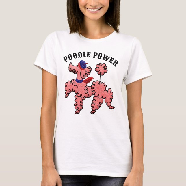 Camisetas de mamá lindas con poder de poodle rosa (Anverso)