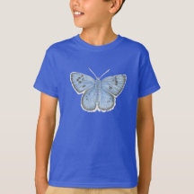 Camisetas de mariposa azul grande