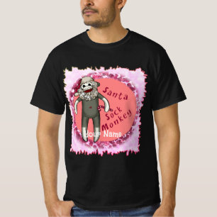 camisetas de mono de calcetín de Santa de Navidad