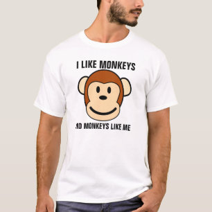 Camisetas de mono divertidas, me gustan los MONKEY