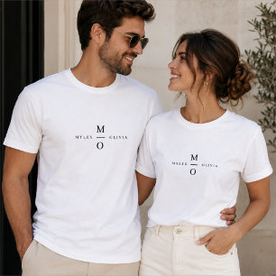 Camisetas de monograma de boda Camisas de pareja