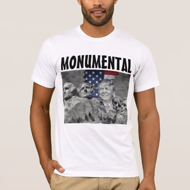 CAMISETAS DE MONTAJE DE DONALD TRUMP RUSHMORE (Anverso)