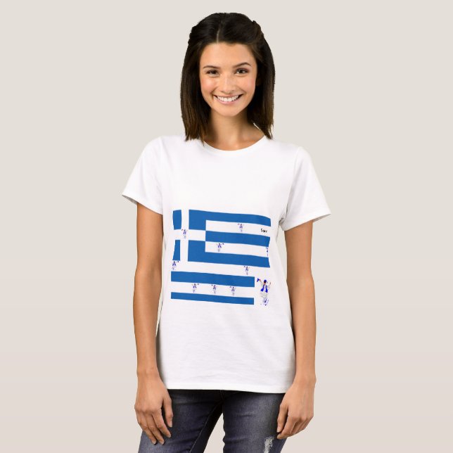 Camisetas de mujer/bandera griega (Anverso completo)