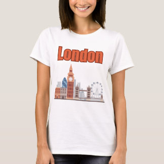 Camisetas de mujer con fuente grande del horizonte