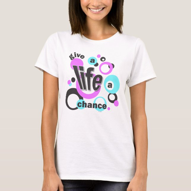 Camisetas de mujer con un diseño burbujeante. (Anverso)