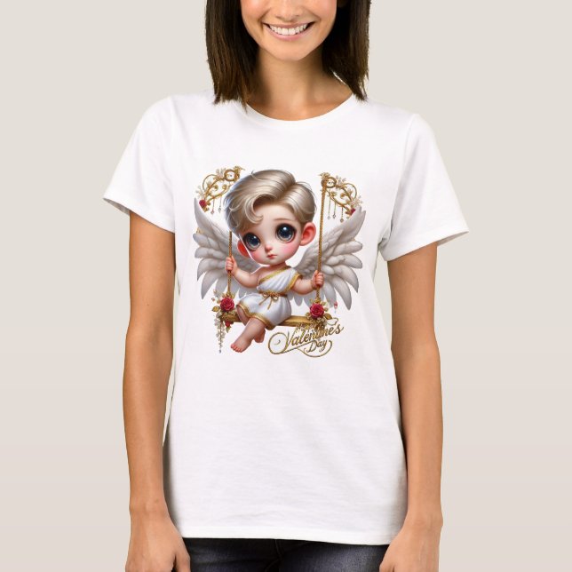 Camisetas de mujer lindas de Cupido para San Valen (Anverso)