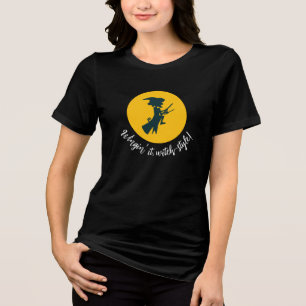 Camisetas de mujer "Wingin", estilo bruja "