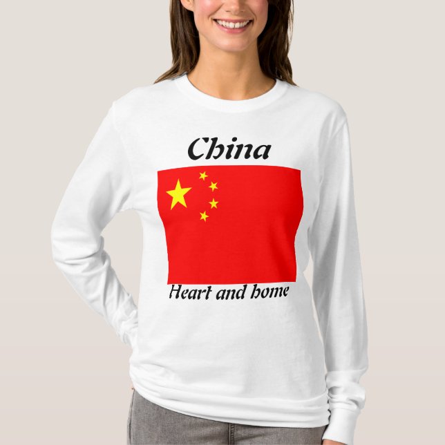 camisetas de mujeres de china de corazón y hogar (Anverso)