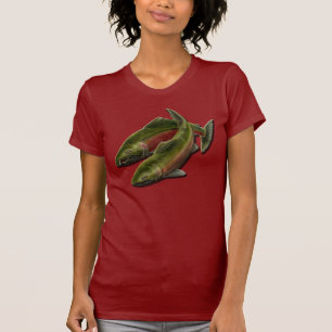 Camisetas de mujeres de Coho Salmon, Camisetas pes