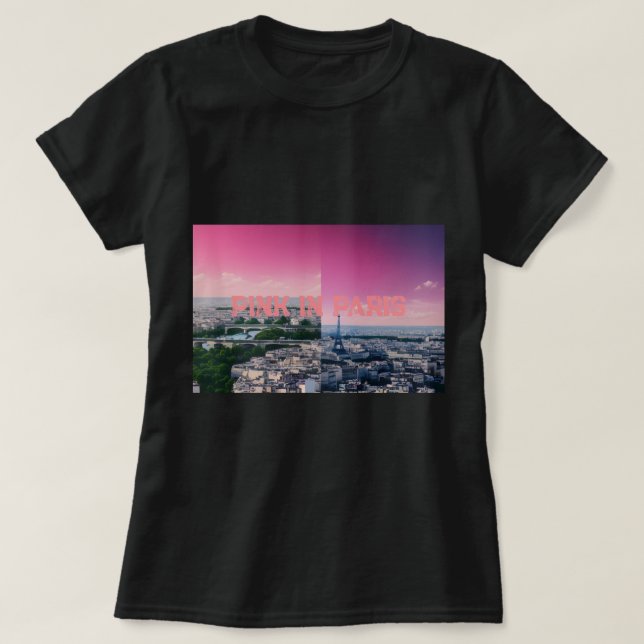 camisetas de mujeres de parís rosa (Diseño del anverso)