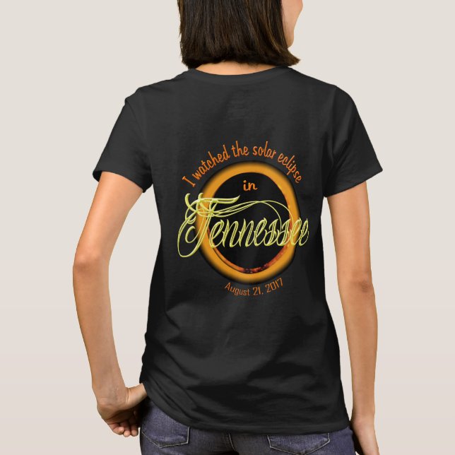 Camisetas de mujeres de TN, eclipse solar visto (Reverso)