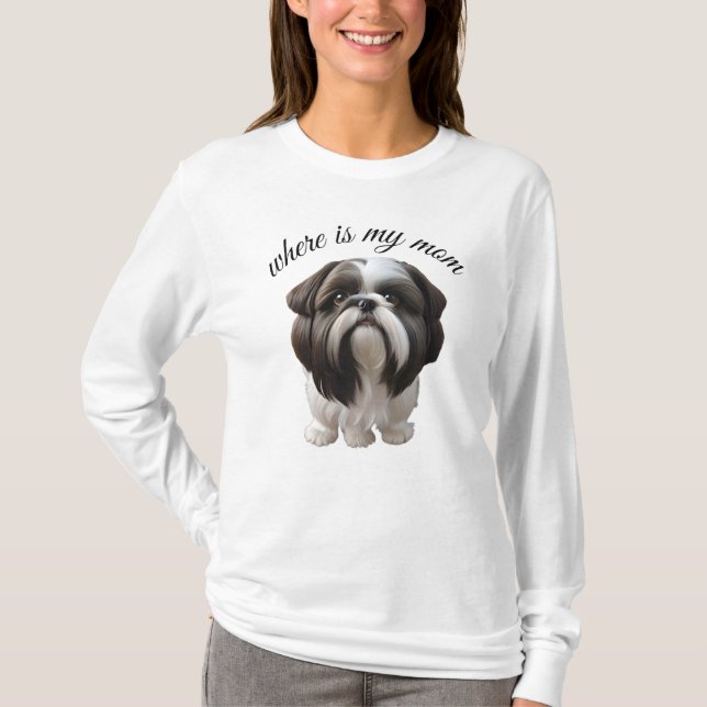 Camisetas de mujeres - Shih Tzu - ¿Dónde está mi m (Anverso)