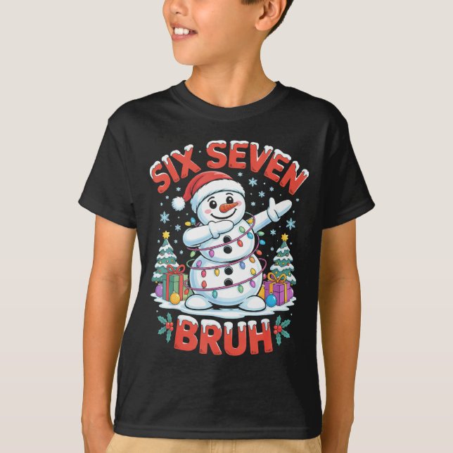 Camisetas de Navidad con muñeco de nieve haciendo  (Anverso)