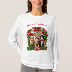 Camisetas de Navidad de Gatos Lindos