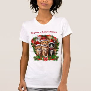 Camisetas de Navidad gatos animales lindos