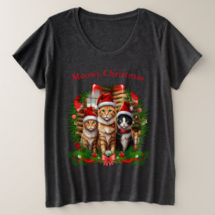 Camisetas de Navidad gatos animales lindos