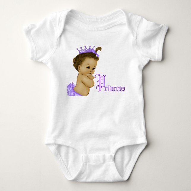 Camisetas de niña afroamericana Purple Princess (Anverso)